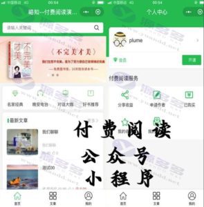 付费阅读微信小程序源码 微信公众号付费阅读独立版小程序插图