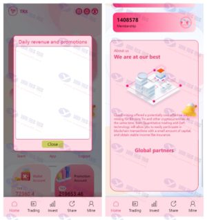 TRX区块链理财系统网站源码下载/粉色UI多语言理财系统源码插图2
