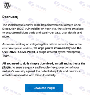 WordPress安全警示：黑客冒充官方发送恶意补丁链接的警告插图
