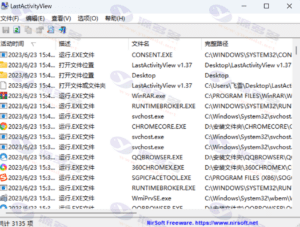 LastActivityView v1.37中文版：Windows使用记录查看工具插图